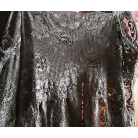 Black Delicates Black Lace Negligee Chemise Sexy Nightgown XL (Defect) - Picture 8 of 13